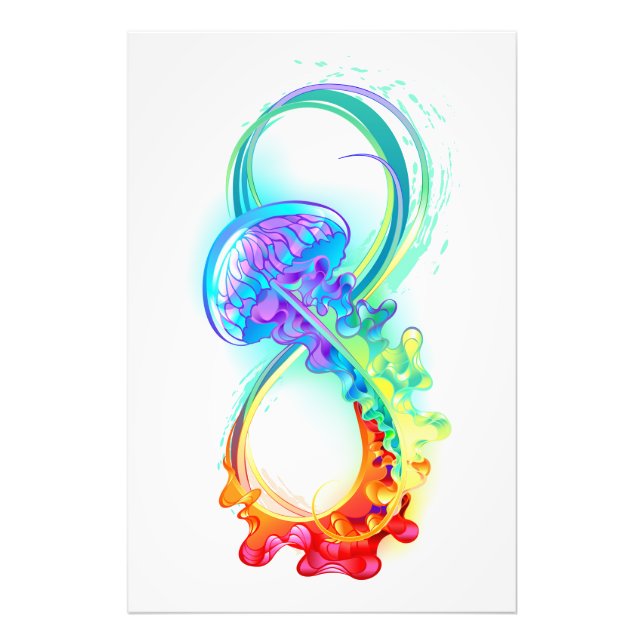 Infinity with Rainbow Jellyfish Photo Print (Front)