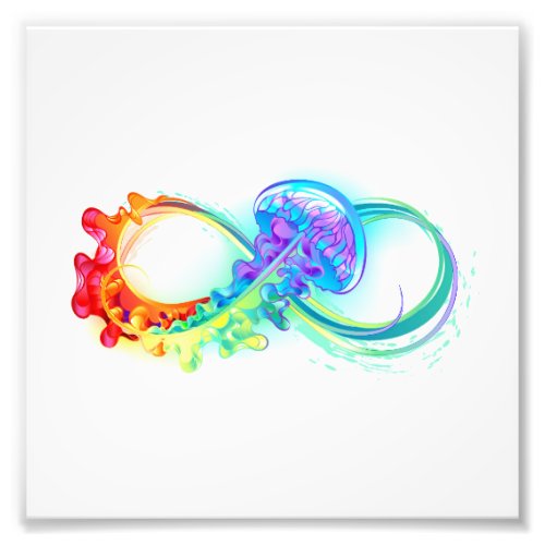 Infinity with Rainbow Jellyfish Photo Print