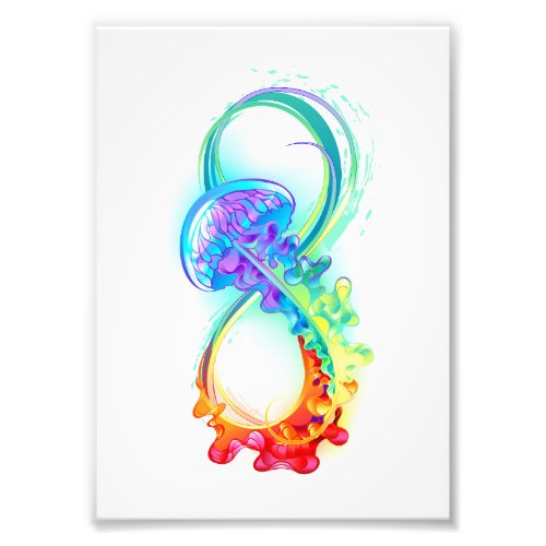 Infinity with Rainbow Jellyfish Photo Print