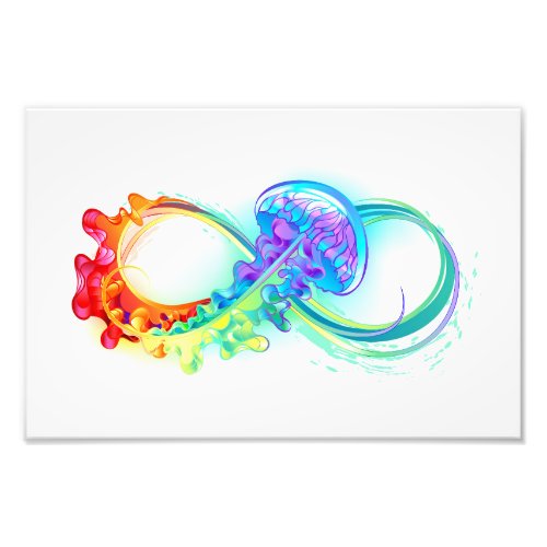 Infinity with Rainbow Jellyfish Photo Print