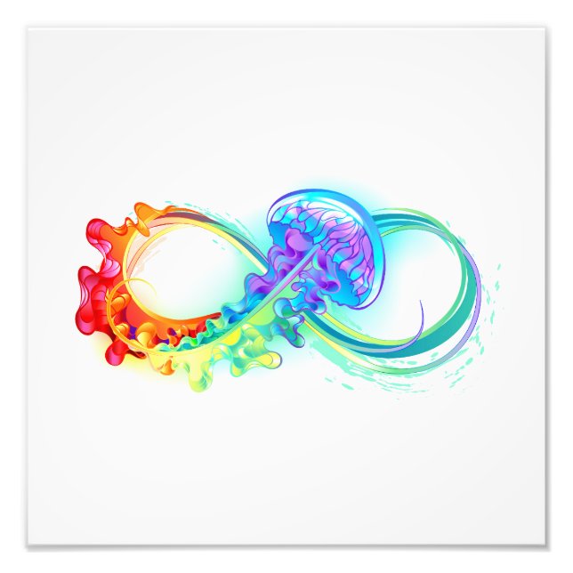 Infinity with Rainbow Jellyfish Photo Print (Front)