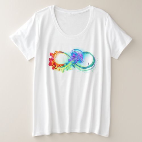 Infinity with Rainbow Jellyfish Plus Size T_Shirt