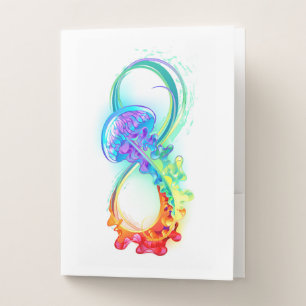 Infinity with Rainbow Jellyfish Pocket Folder