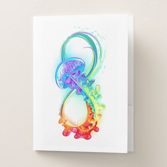 Infinity with Rainbow Jellyfish Pocket Folder (Front)