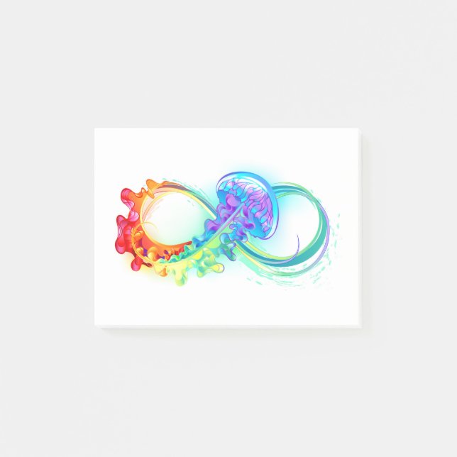 Infinity with Rainbow Jellyfish Post-it Notes (Front)