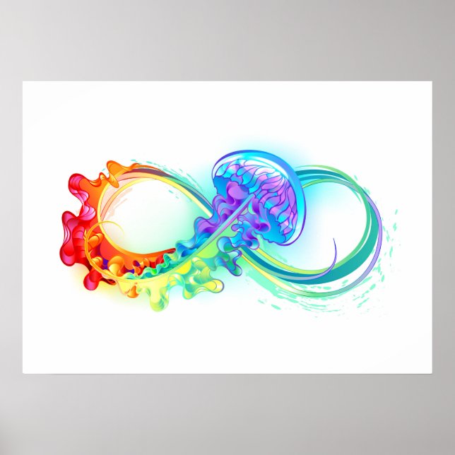 Infinity with Rainbow Jellyfish Poster (Front)