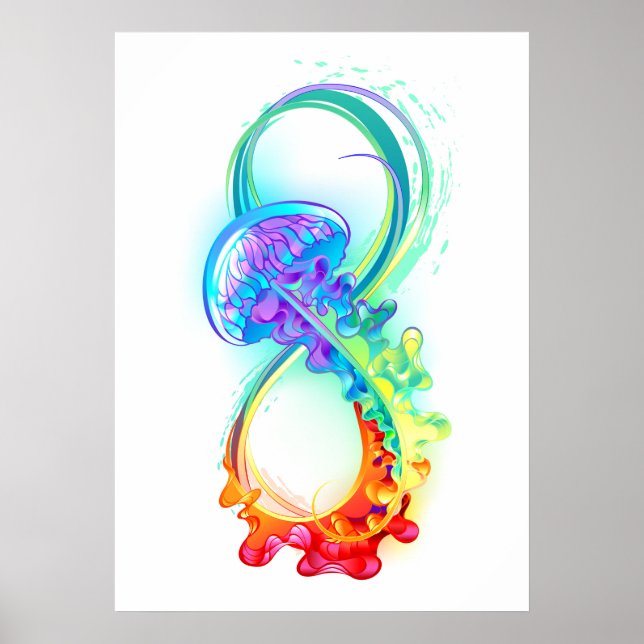 Infinity with Rainbow Jellyfish Poster (Front)
