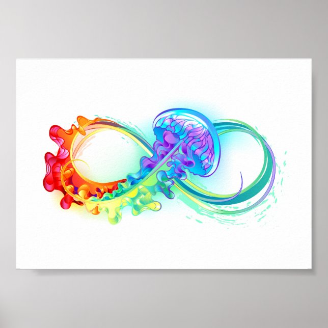 Infinity with Rainbow Jellyfish Poster (Front)