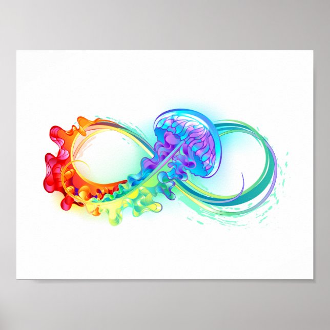 Infinity with Rainbow Jellyfish Poster (Front)