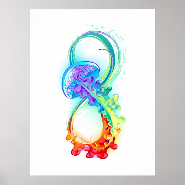 Infinity with Rainbow Jellyfish Poster (Front)