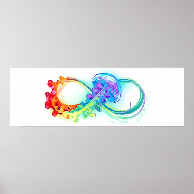 Infinity with Rainbow Jellyfish Poster (Front)