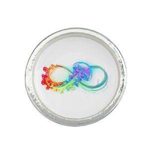 Infinity with Rainbow Jellyfish Ring