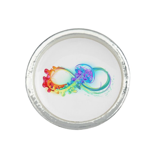 Infinity with Rainbow Jellyfish Ring (Front)