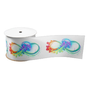 Infinity with Rainbow Jellyfish Satin Ribbon