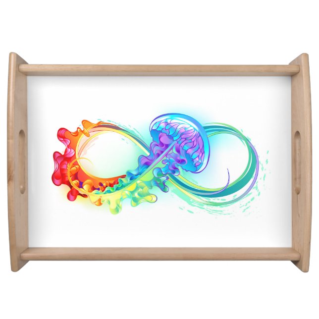 Infinity with Rainbow Jellyfish Serving Tray (Front)