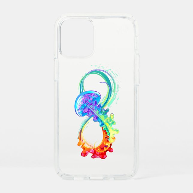 Infinity with Rainbow Jellyfish Speck iPhone 12 Mini Case (Front)