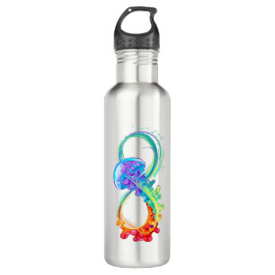 Infinity with Rainbow Jellyfish Stainless Steel Water Bottle
