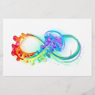 Infinity with Rainbow Jellyfish Stationery