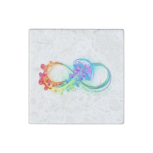 Infinity with Rainbow Jellyfish Stone Magnet