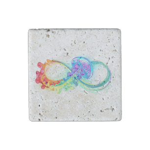 Infinity with Rainbow Jellyfish Stone Magnet