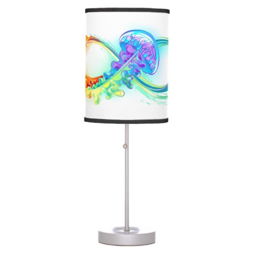 Infinity with Rainbow Jellyfish Table Lamp