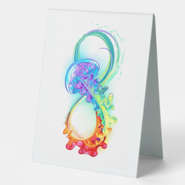 Infinity with Rainbow Jellyfish Table Tent (Front)