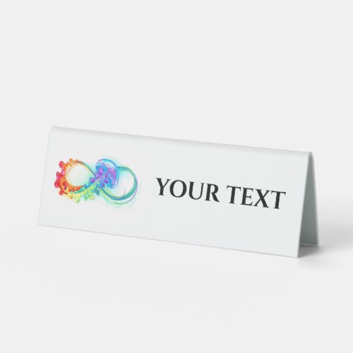 Infinity with Rainbow Jellyfish Table Tent Sign
