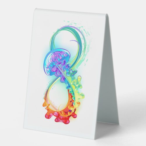 Infinity with Rainbow Jellyfish Table Tent Sign