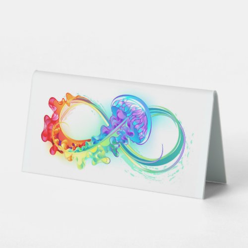 Infinity with Rainbow Jellyfish Table Tent Sign