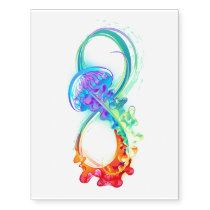 Infinity with Rainbow Jellyfish Temporary Tattoos
