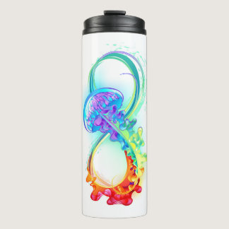 Infinity with Rainbow Jellyfish Thermal Tumbler
