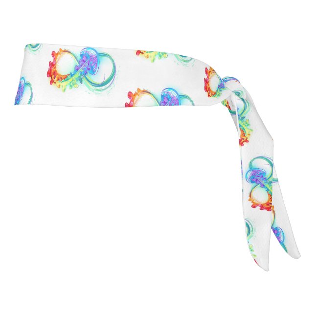 Infinity with Rainbow Jellyfish Tie Headband (Rotate 90)