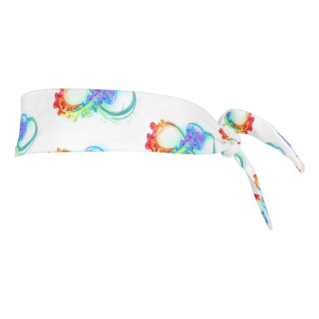 Infinity with Rainbow Jellyfish Tie Headband (Rotate 90)