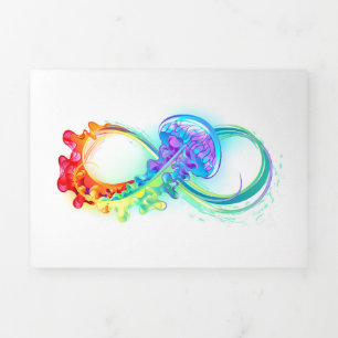 Infinity with Rainbow Jellyfish Tri-Fold Card