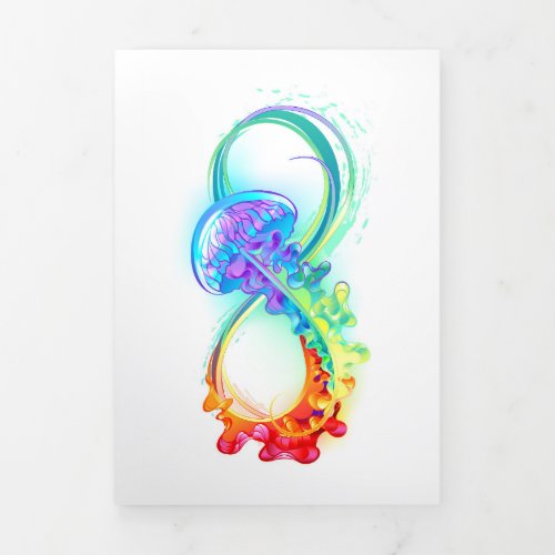 Infinity with Rainbow Jellyfish Tri_Fold Invitation