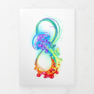 Infinity with Rainbow Jellyfish Tri-Fold Invitation