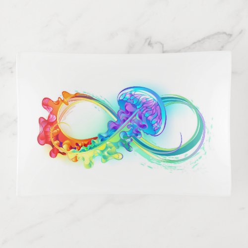 Infinity with Rainbow Jellyfish Trinket Tray