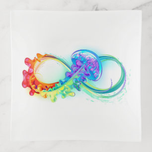 Infinity with Rainbow Jellyfish Trinket Tray