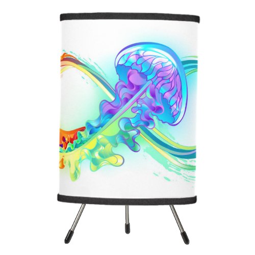 Infinity with Rainbow Jellyfish Tripod Lamp