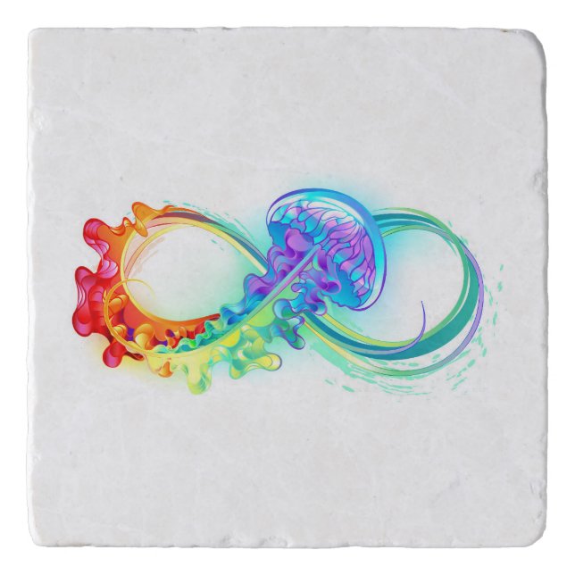 Infinity with Rainbow Jellyfish Trivet (Front)