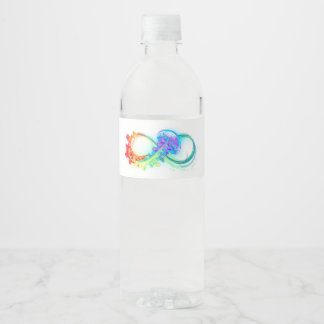 Infinity with Rainbow Jellyfish Water Bottle Label