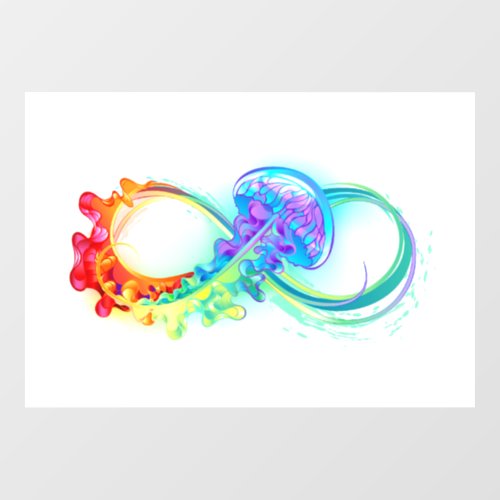 Infinity with Rainbow Jellyfish Window Cling