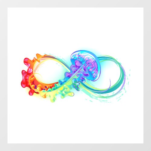 Infinity with Rainbow Jellyfish Window Cling