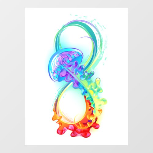 Infinity with Rainbow Jellyfish Window Cling
