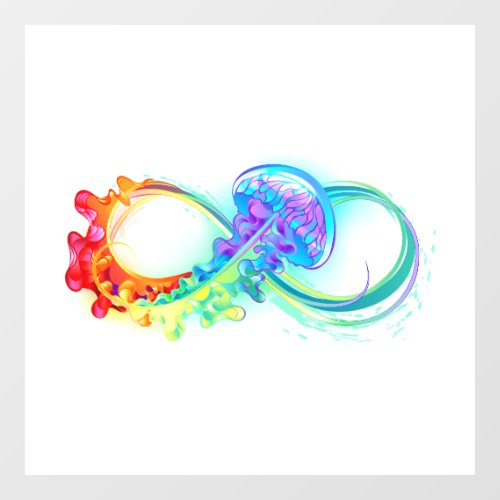 Infinity with Rainbow Jellyfish Window Cling