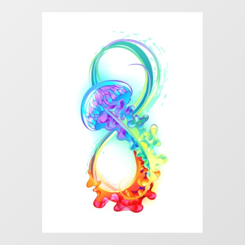 Infinity with Rainbow Jellyfish Window Cling