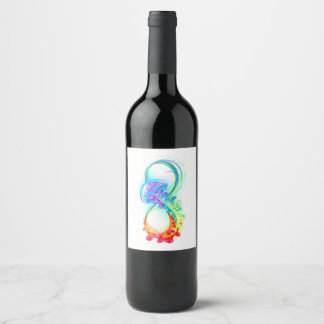 Infinity with Rainbow Jellyfish Wine Label
