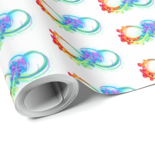 Infinity with Rainbow Jellyfish Wrapping Paper