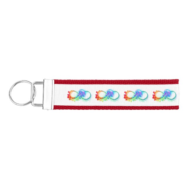 Infinity with Rainbow Jellyfish Wrist Keychain (Keys on Left)
