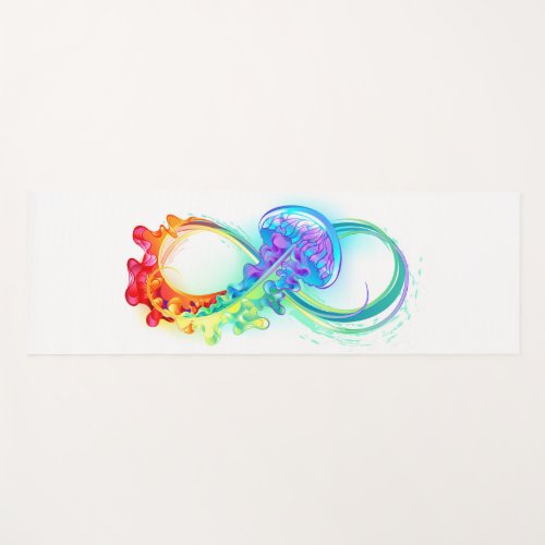 Infinity with Rainbow Jellyfish Yoga Mat
